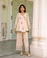 Mahira Beige Mul Chanderi Kurta Set