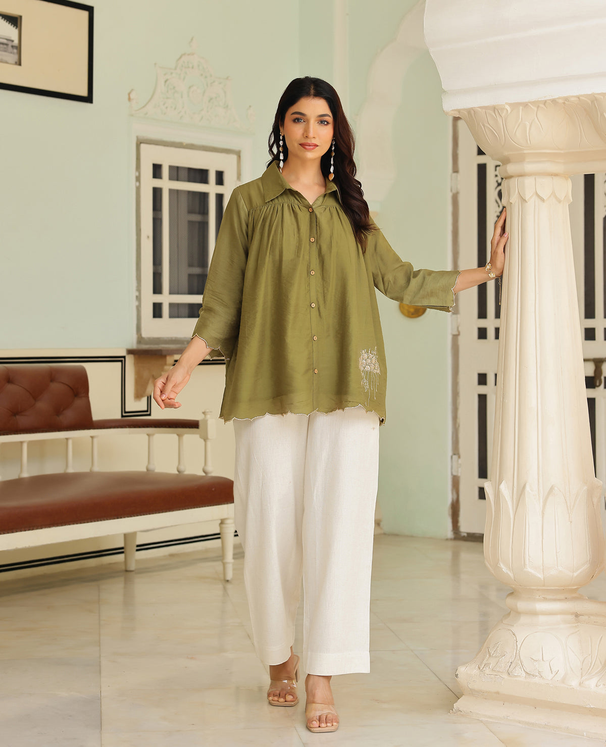 Amoli Green Chanderi Coord Set