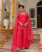 Kiran Pink Chanderi Suit Set