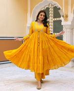 Husnara Mustard Chanderi Coord Set