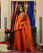 Avni Rust Orange Chanderi Suit Set