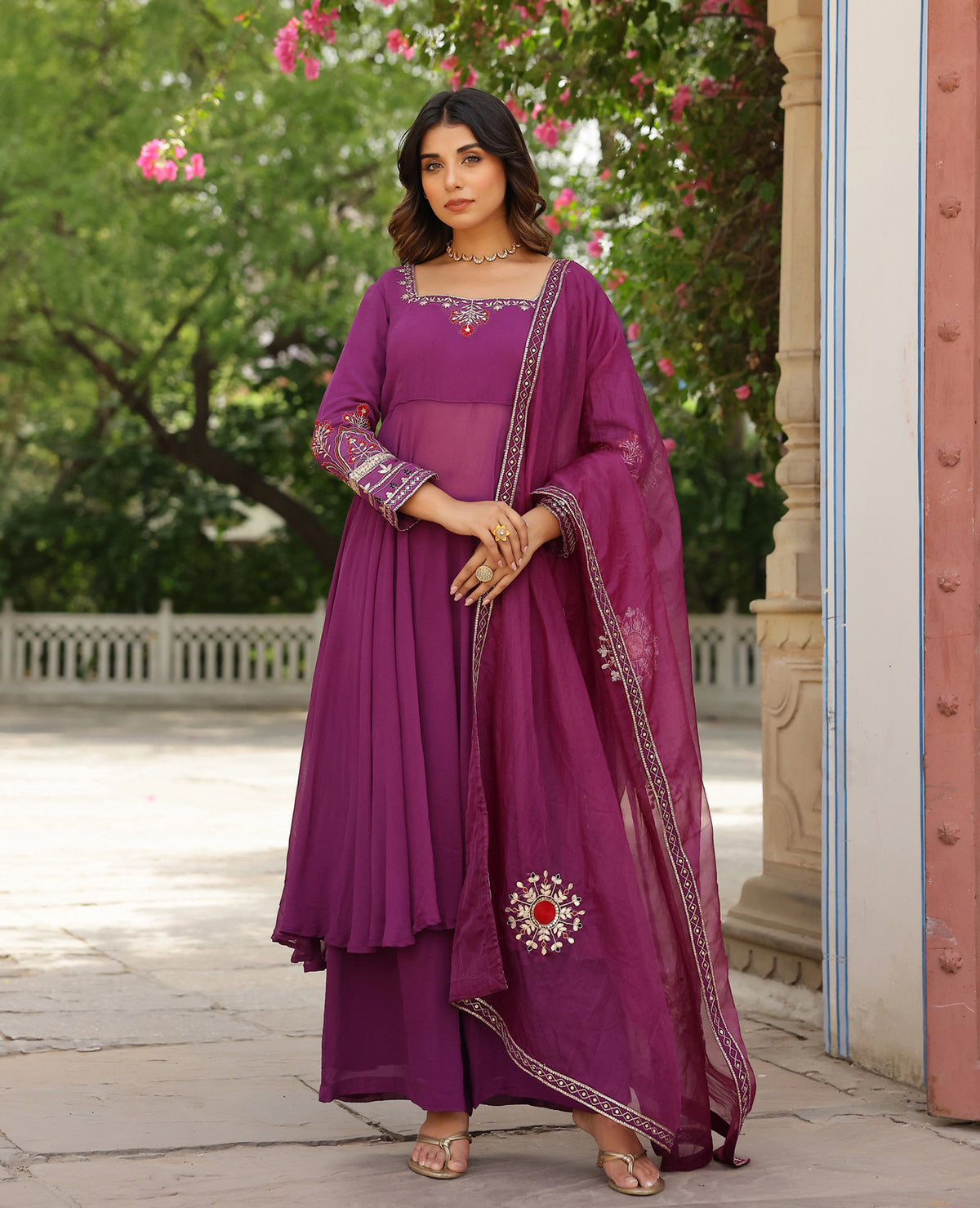 Prabha Purple Georgette Suit Set