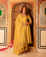 Khaas Neon Green Chanderi Aangi Suit Set