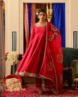 Dastoor Pink Cotton Suit Set