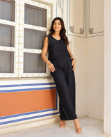 Tara Black Rayon Coord Set