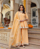 Sera Peach Cotton Suit Set