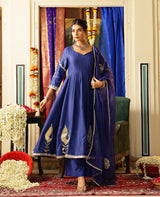 Swarna Blue Chanderi Suit Set