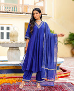 Noor Blue Chanderi Suit Set
