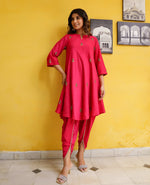 Aanchal Pink Chanderi Kurta Set
