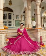Mallika Pink Chanderi Lehenga Set