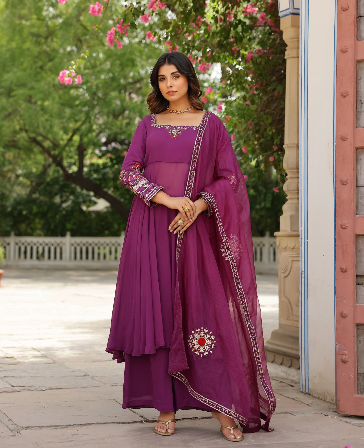 Prabha Purple Georgette Suit Set