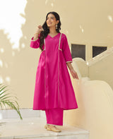 Sitara Pink Cotton Kurta Set