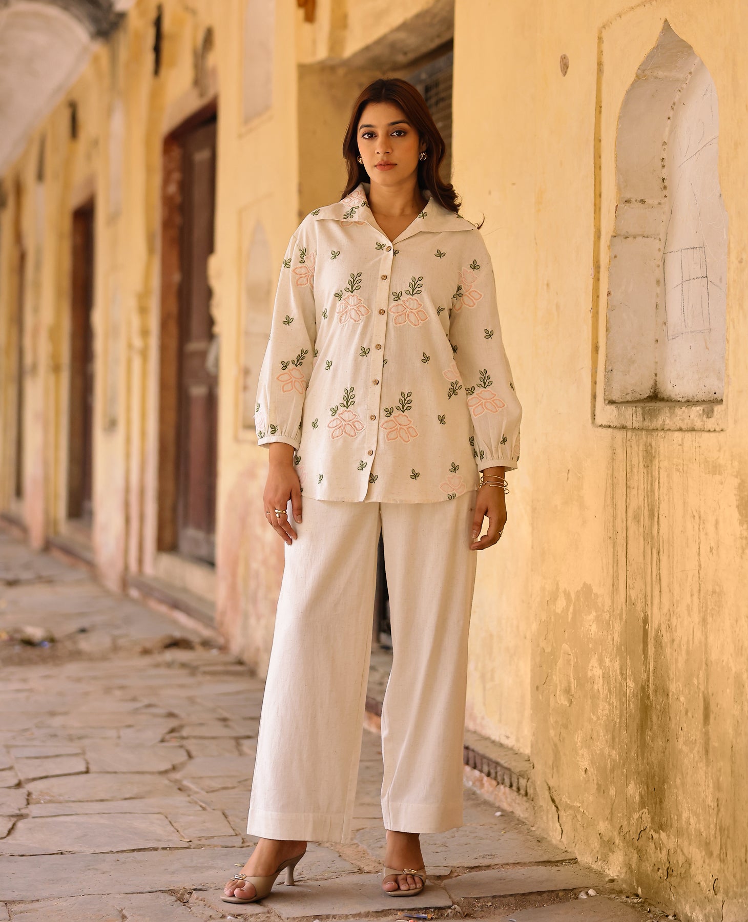 Floral Off White Flex Coord Set