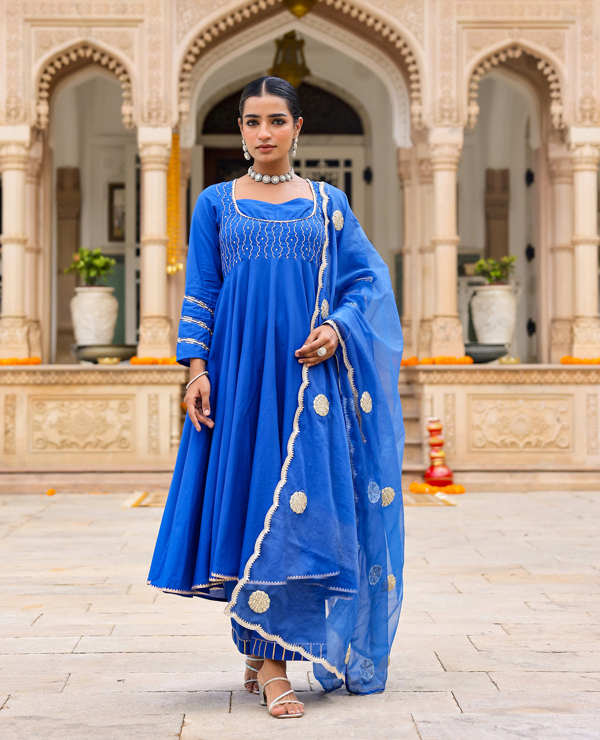 Mehar Blue Cotton Suit Set