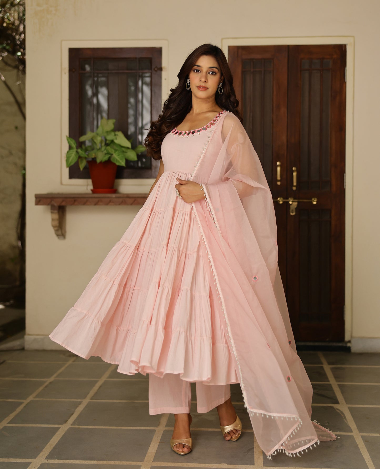 Kusum Pink Cotton Suit Set