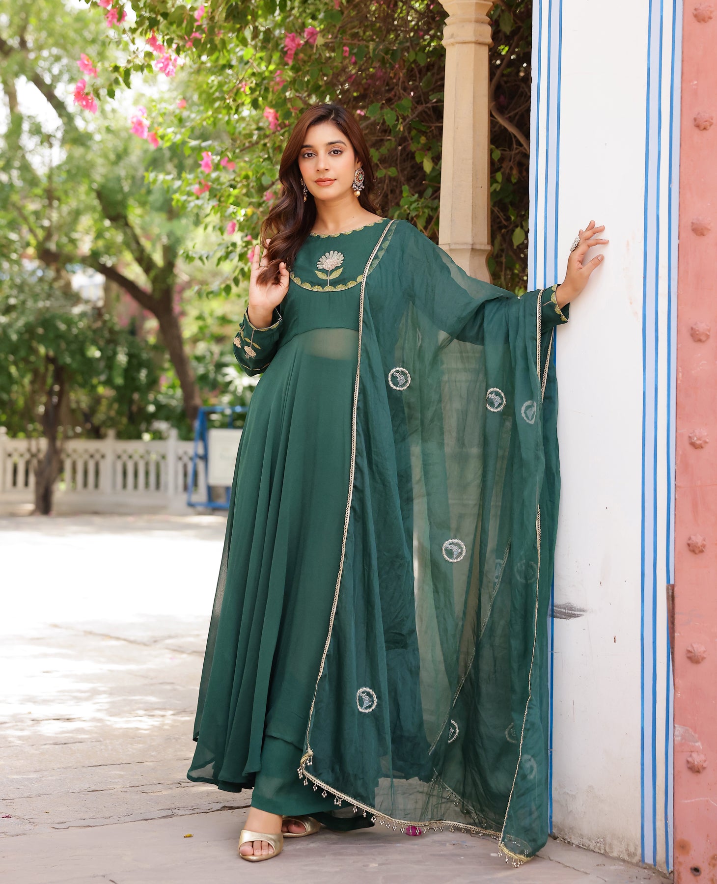 Ambar Dark Green Georgette Suit Set