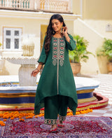 Saaj Green Chanderi Kurta Set
