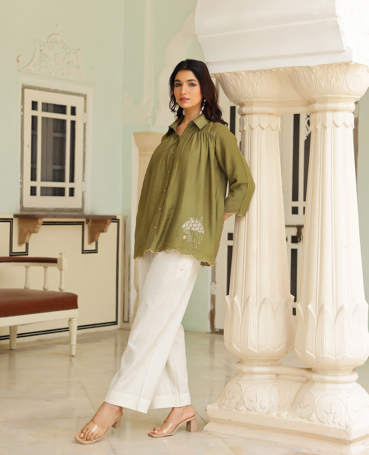 Amoli Green Chanderi Coord Set