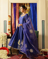 Swarna Blue Chanderi Suit Set