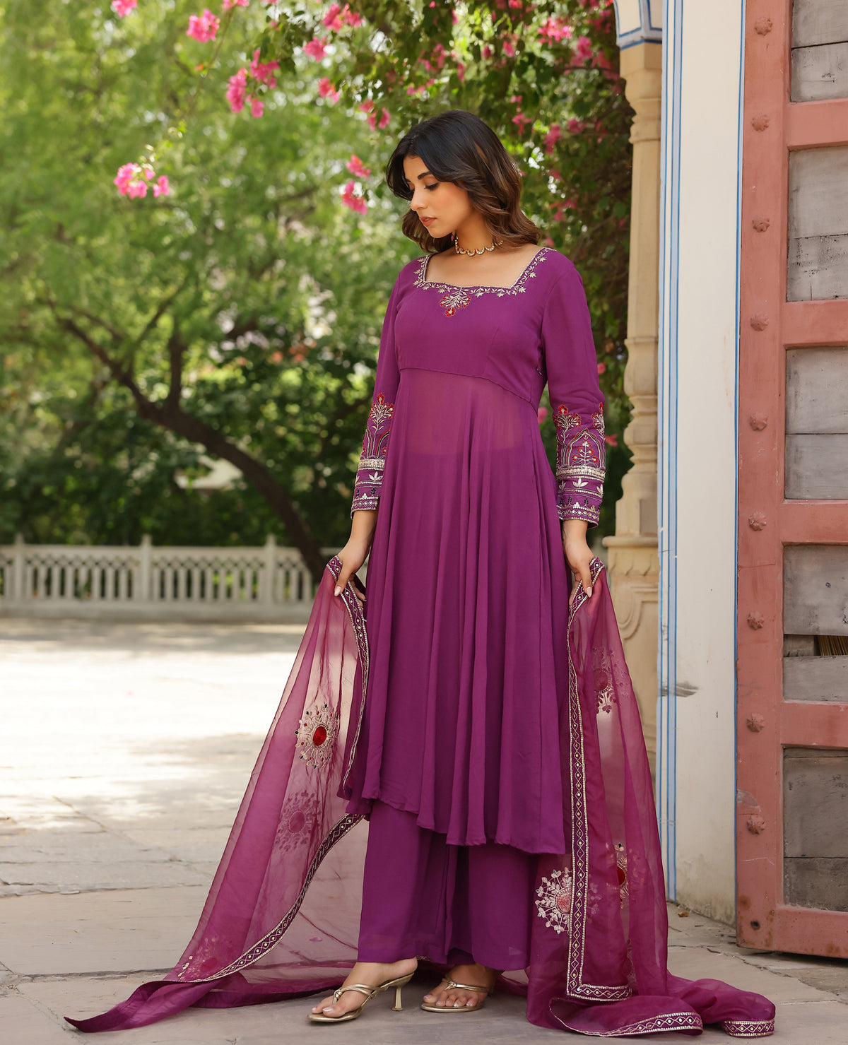 Prabha Purple Georgette Suit Set