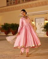 Taana Pink Chanderi Suit Set