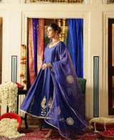 Swarna Blue Chanderi Suit Set