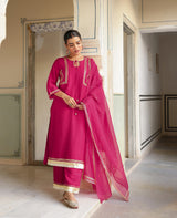 Nazakat Pink Chanderi Suit Set