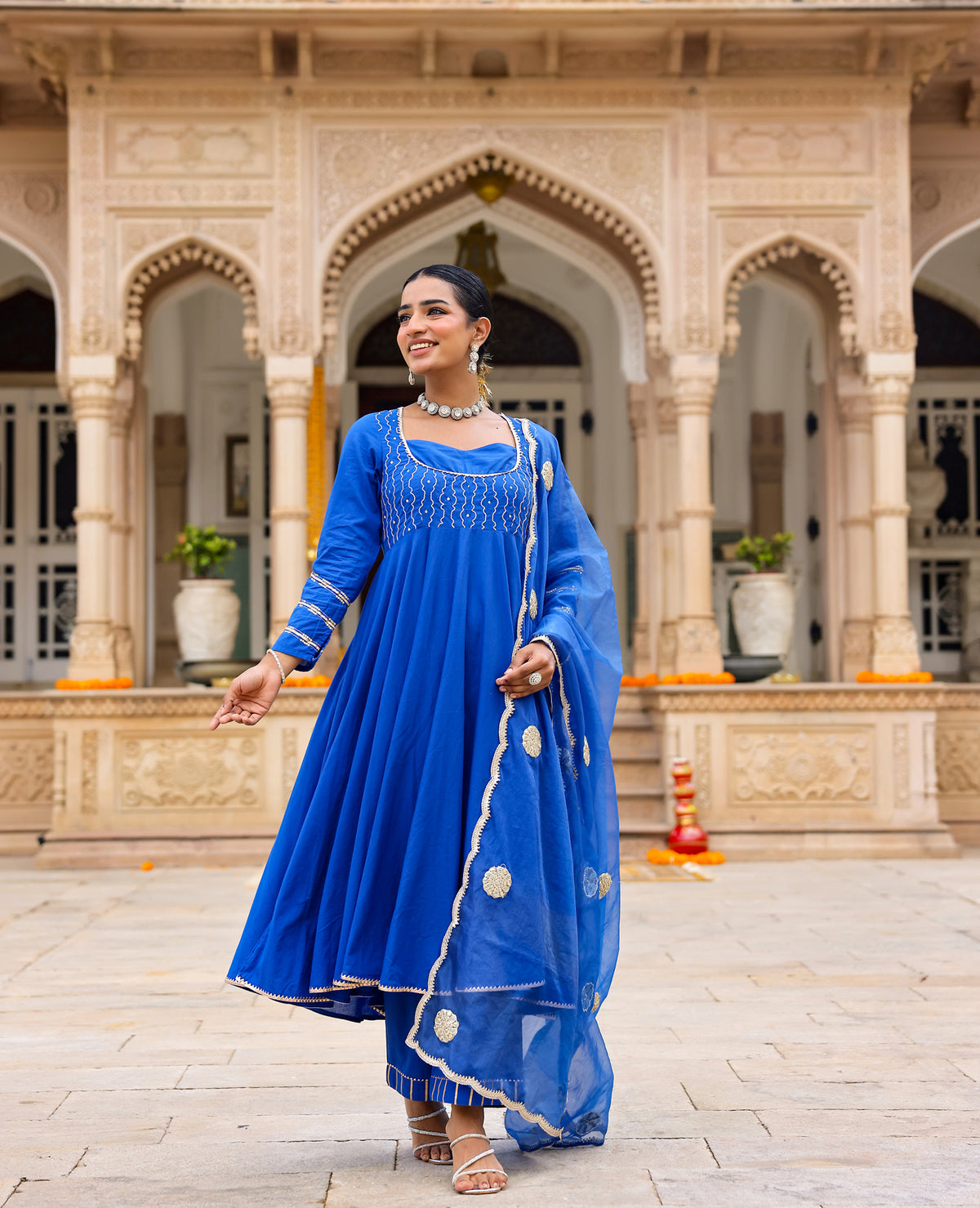 Mehar Blue Cotton Suit Set