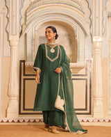 Manjari Green Chanderi Suit Set