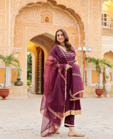 Chandni Purple Chanderi Suit Set