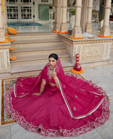 Mallika Pink Chanderi Lehenga Set