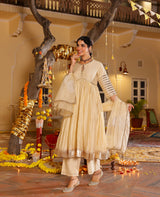 Bahaar Beige Chanderi Suit Set