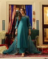Vamika Green Chanderi Suit Set