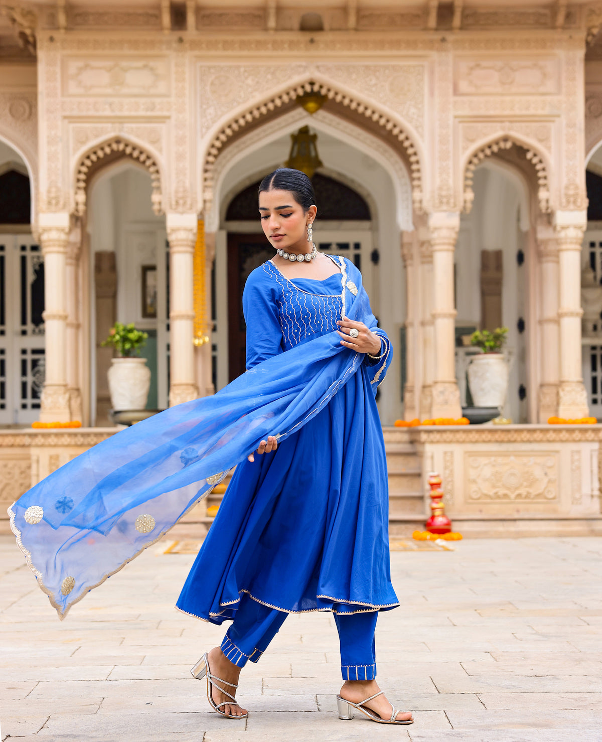 Mehar Blue Cotton Suit Set