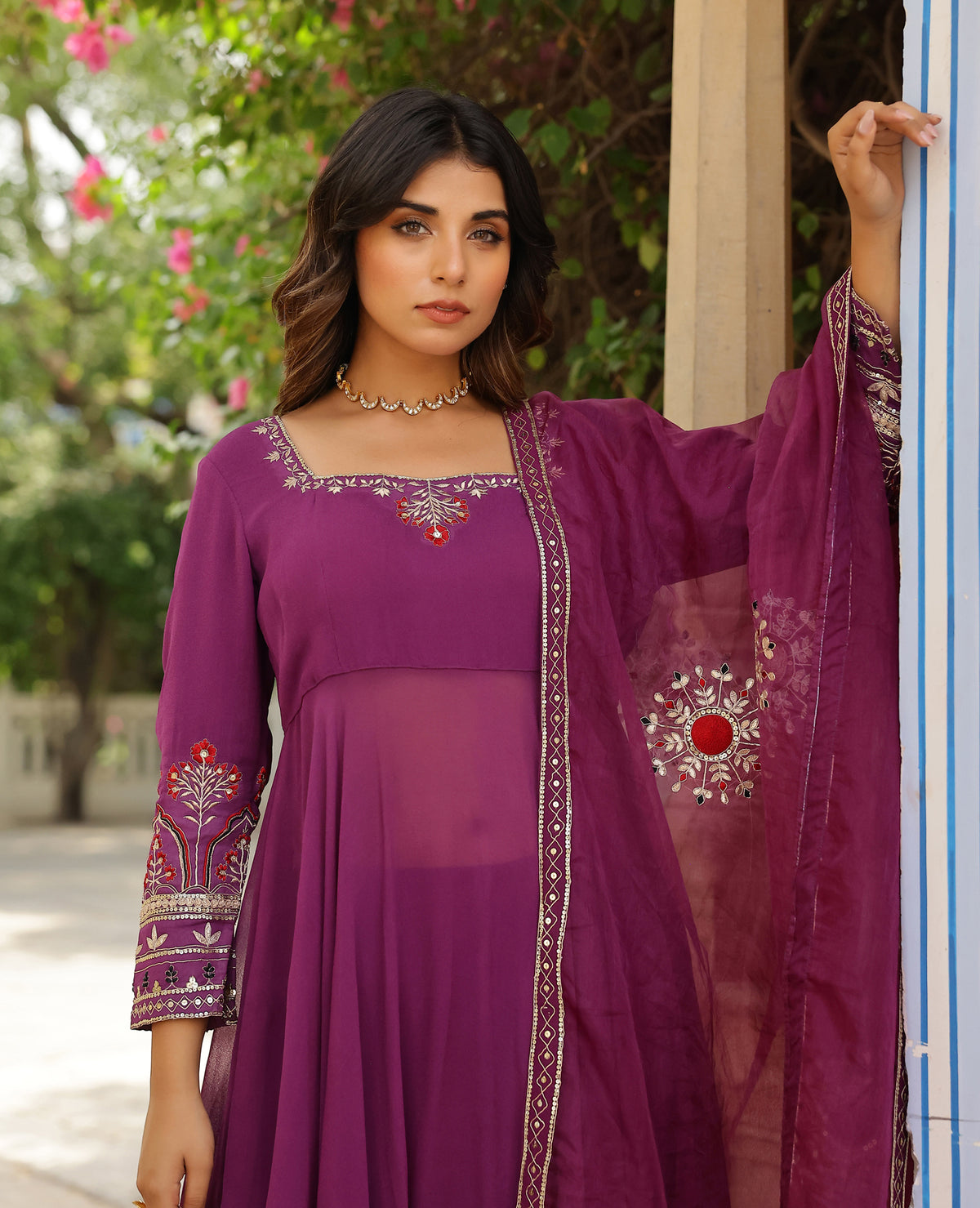 Prabha Purple Georgette Suit Set