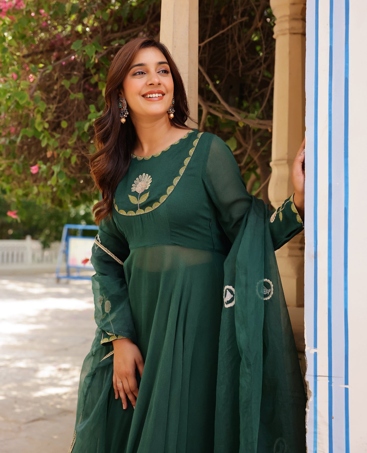 Ambar Dark Green Georgette Suit Set