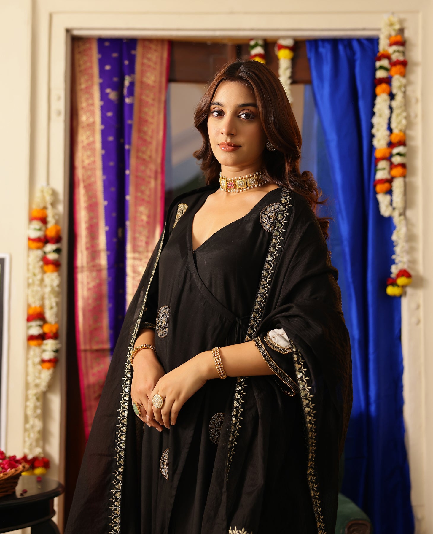 Raag Black Muslin Suit Set