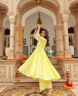 Butter Yellow Cotton Suit Set