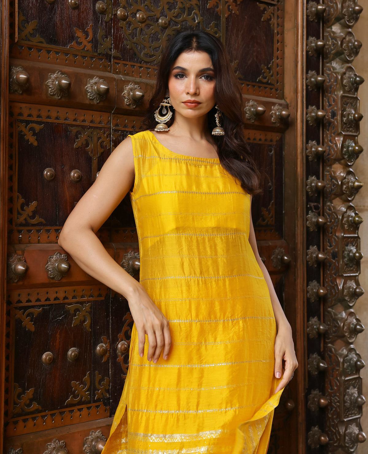 Raya Yellow Jacquard Coord Set