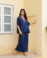 Meera Blue Rayon Coord Set