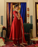 Vasudha Maroon Chanderi Suit Set