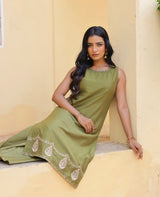 Kavya Green Chanderi Kurta Set