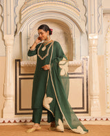 Manjari Green Chanderi Suit Set