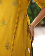 Vani Mustard Mul Chanderi Kurta Set