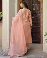 Roohani Peach Chanderi Suit Set