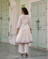 Rukhsar White Mul Cotton Kurta Set