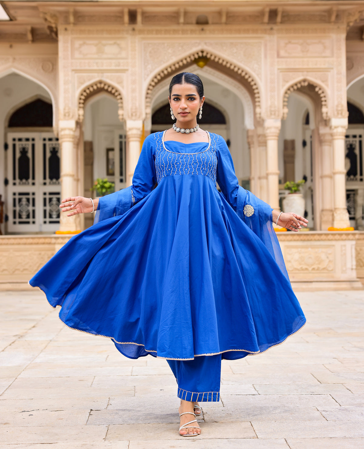 Mehar Blue Cotton Suit Set