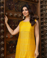 Raya Yellow Jacquard Coord Set