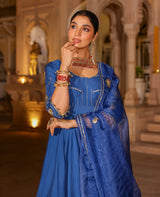 Jashri Blue Chanderi Suit Set