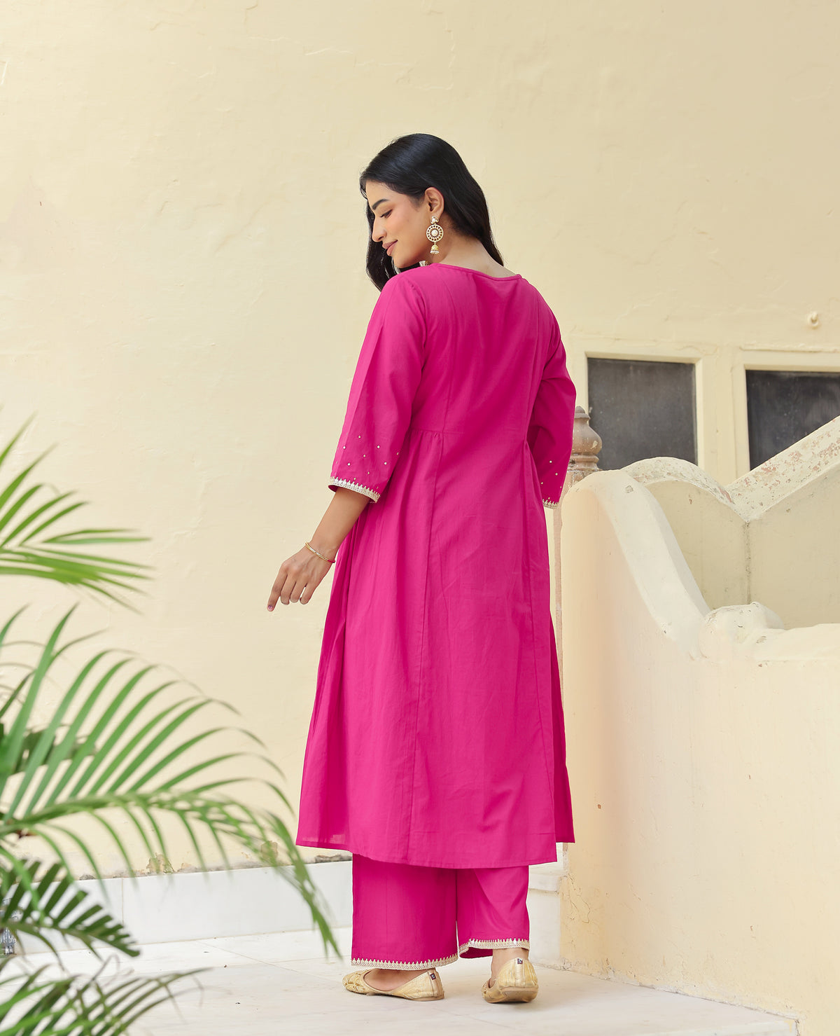 Sitara Pink Cotton Kurta Set